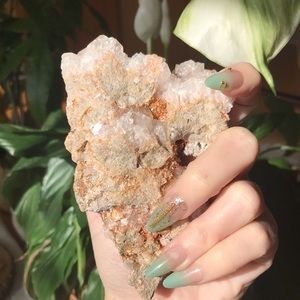 Rare Wulfenite over Quartz Calcite